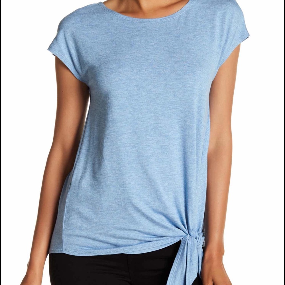 Max Studio Knotted Hem Jersey T- shirt